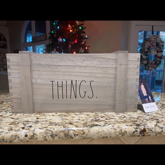 NEW Rae Dunn Wood ‘Things’ Box - Size 16X8X8
